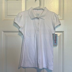 Cat and Jack girls uniform white shirt Small 6/7 NWT